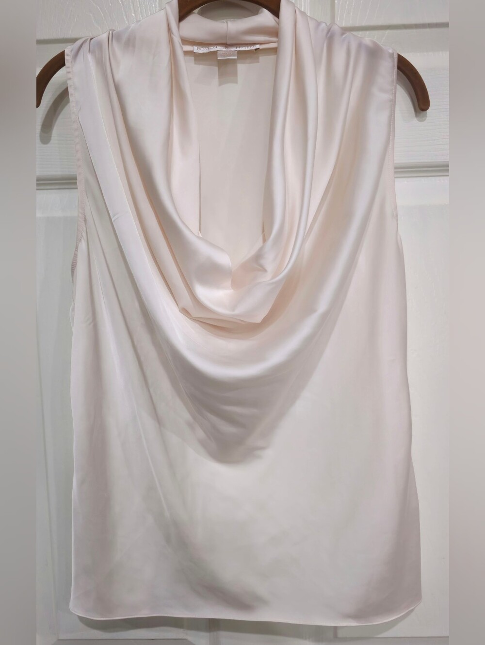 Boston Proper Soft Ivory Satin Cowl Neck Slip Top